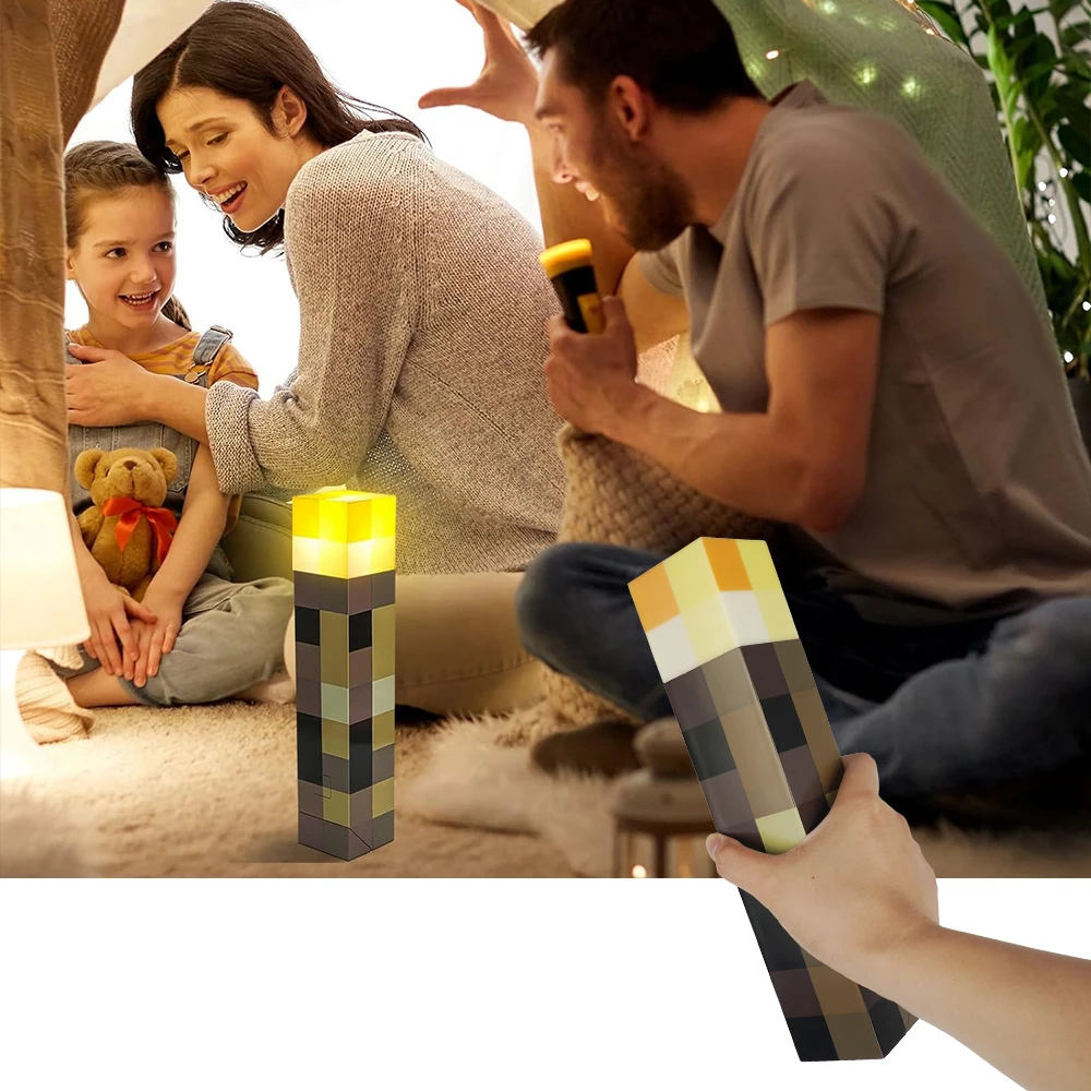 Bedee Minecraft Pochodnia 3d Led Lempa Usb 1200mah