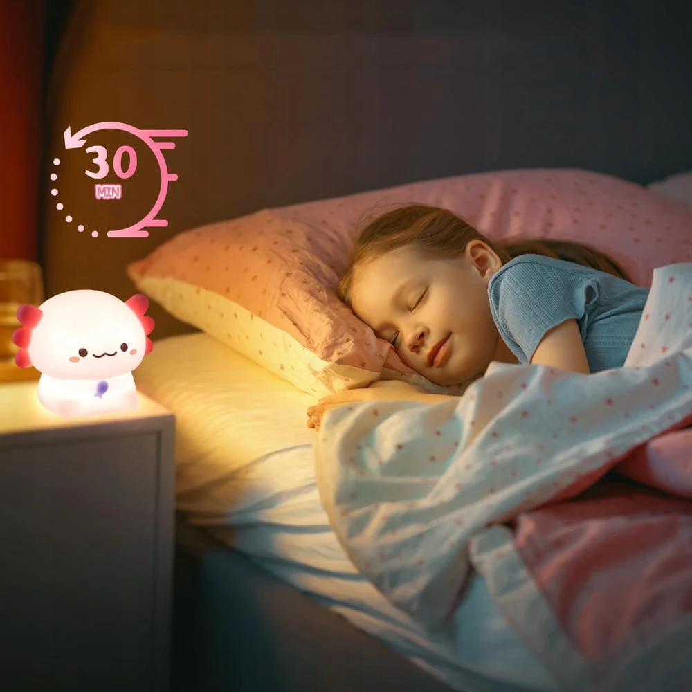 Bedee Naktinė lempa AXOLOTL SILIKONOWA DLA DZIECI LED USB ŚCIEMNIALNA DOTYKOWA
