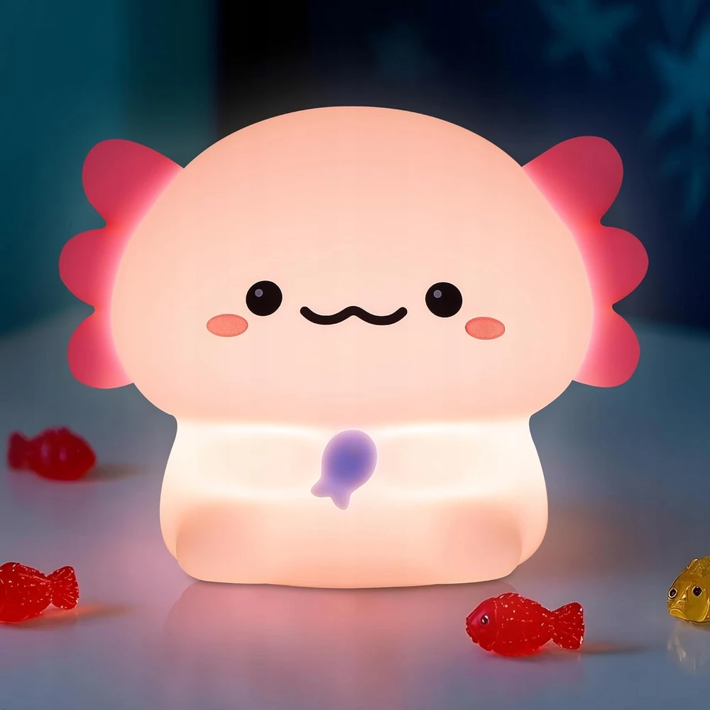 Bedee Naktinė lempa AXOLOTL SILIKONOWA DLA DZIECI LED USB ŚCIEMNIALNA DOTYKOWA