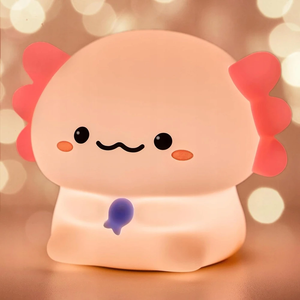 Bedee Naktinė lempa AXOLOTL SILIKONOWA DLA DZIECI LED USB ŚCIEMNIALNA DOTYKOWA