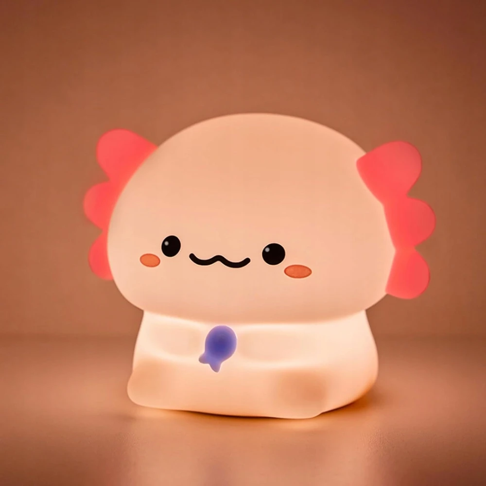 Bedee Naktinė lempa AXOLOTL SILIKONOWA DLA DZIECI LED USB ŚCIEMNIALNA DOTYKOWA