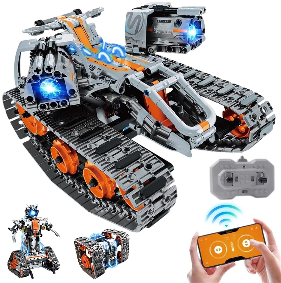 Bedee Nuotoliniu būdu valdomi robotai 4 LED modeliai, 724 plytos, programa, dovana 6 ir daugiau