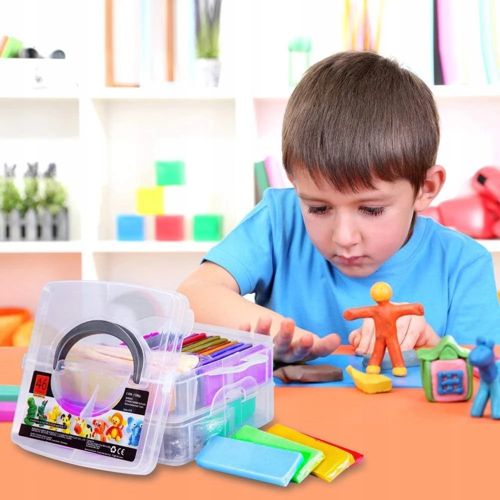 Bedee Polimerinis molis 46 spalvų DIY Modeliuojantis molis vaikams + Priedai