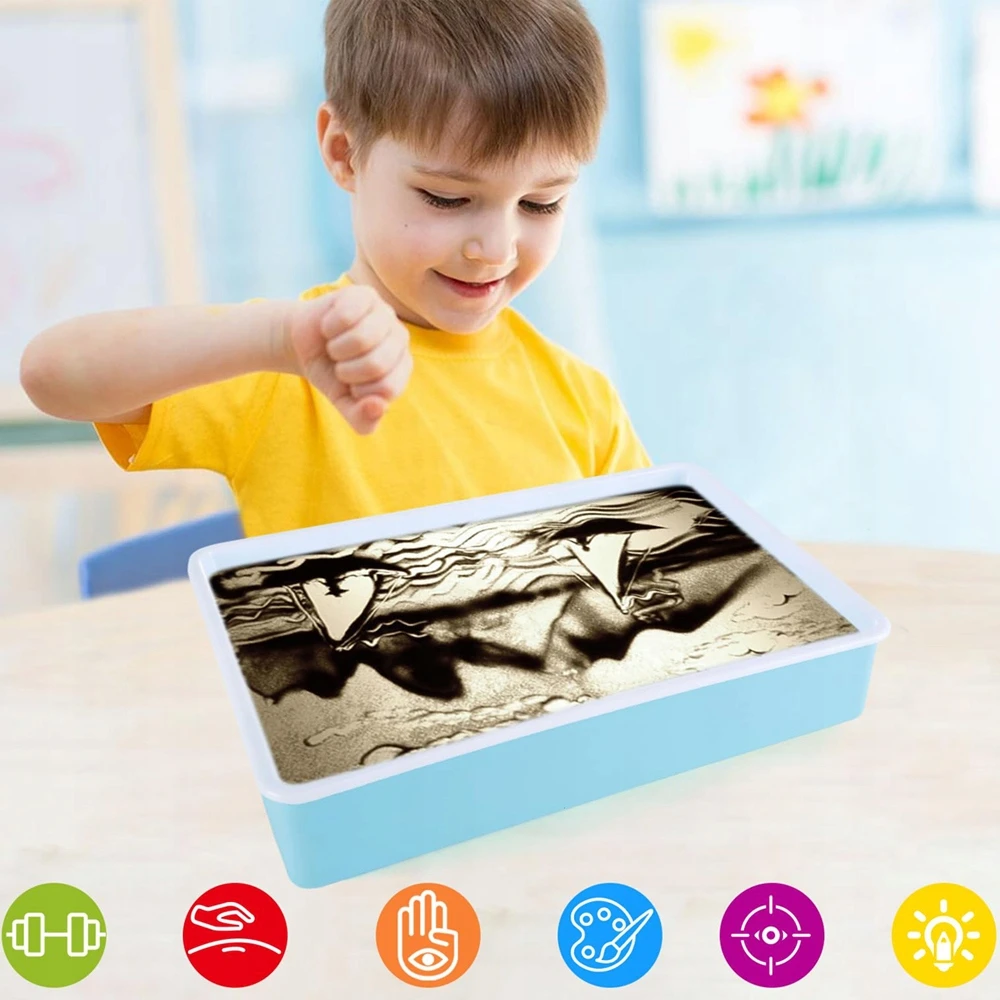 Bedee Sensorinis stalas su smėlio ir LED šviesos terapija vaikams ir suaugusiems