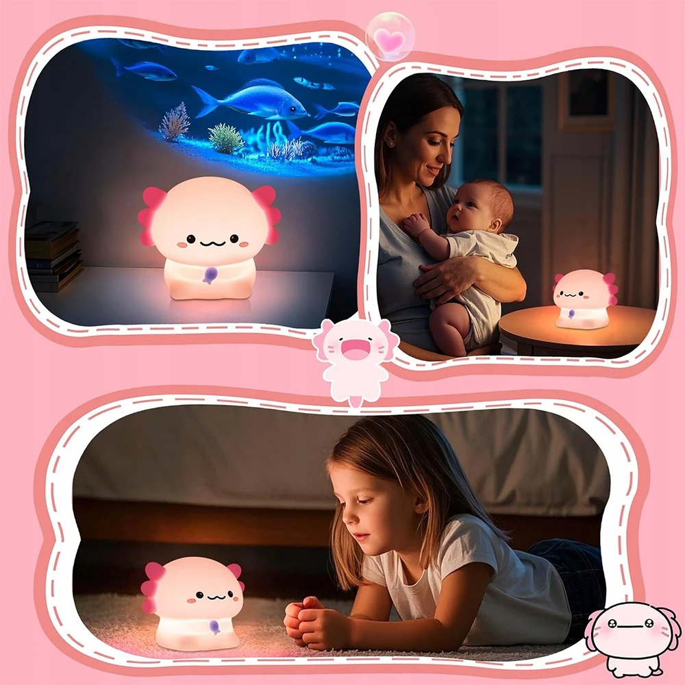 Bedee Silikono Salamander Night Light kelionės dovana vaikams ir suaugusiems