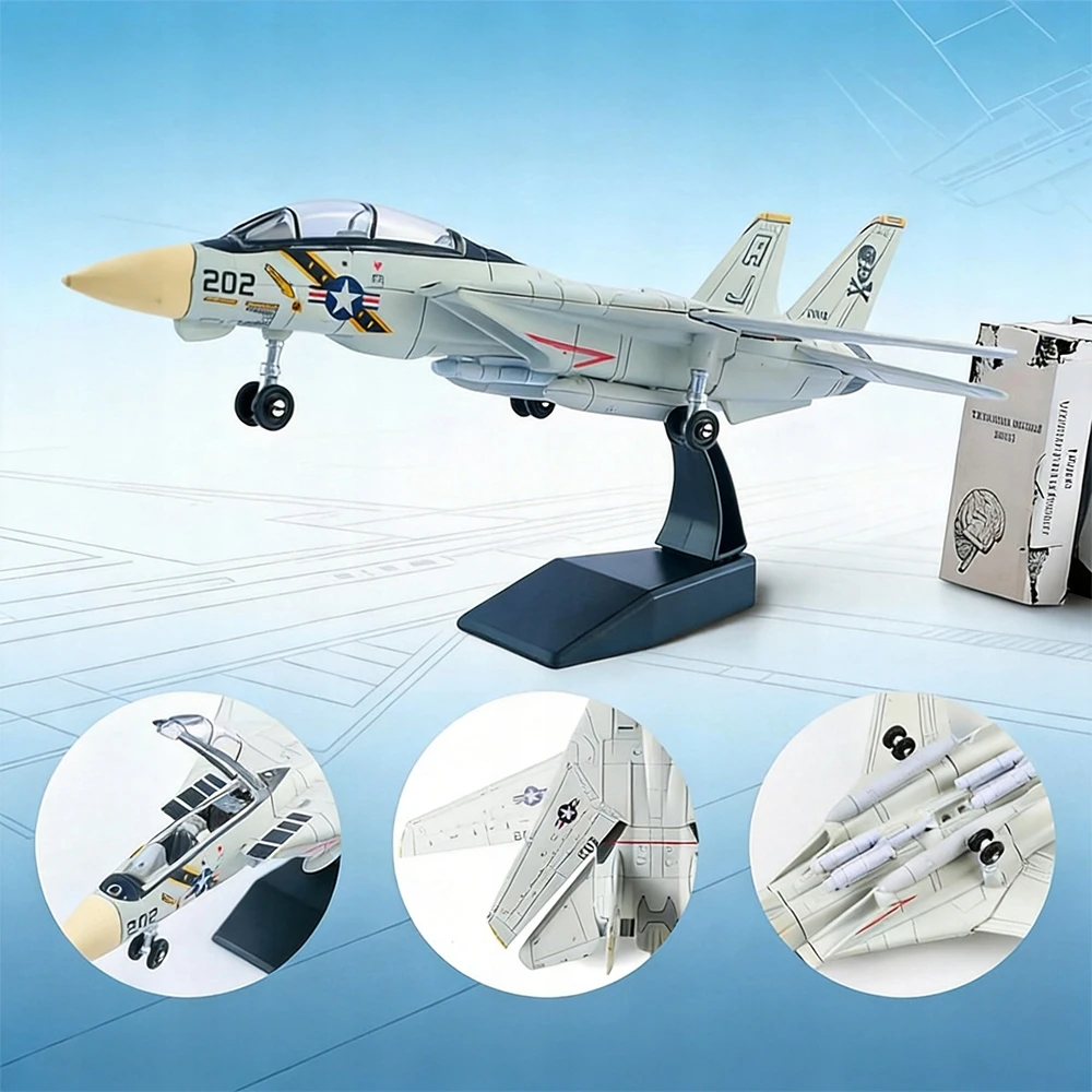 Bedee Statybinių blokelių kovinio lėktuvo modelis F-14 Tomcat statybinių blokelių rinkinys „pasidaryk pats“ dovanų žaislas