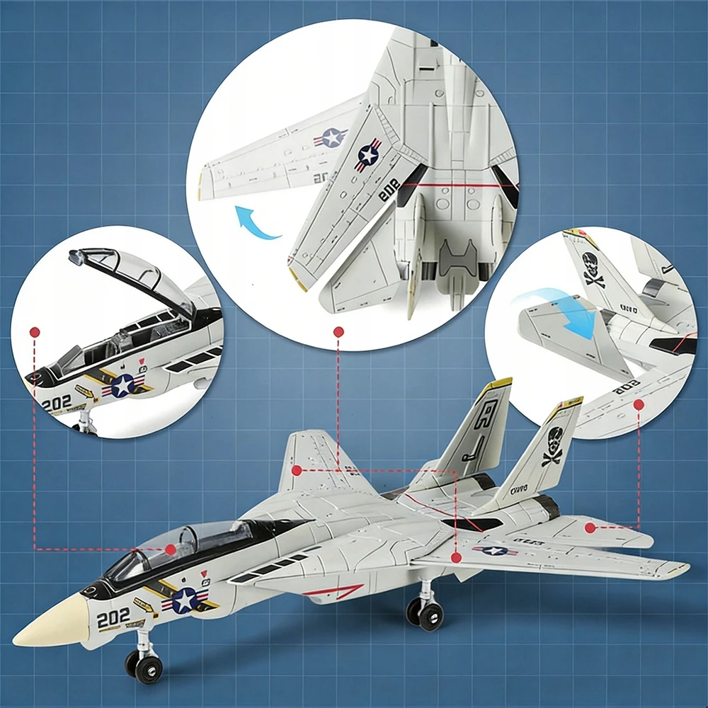Bedee Statybinių blokelių kovinio lėktuvo modelis F-14 Tomcat statybinių blokelių rinkinys „pasidaryk pats“ dovanų žaislas