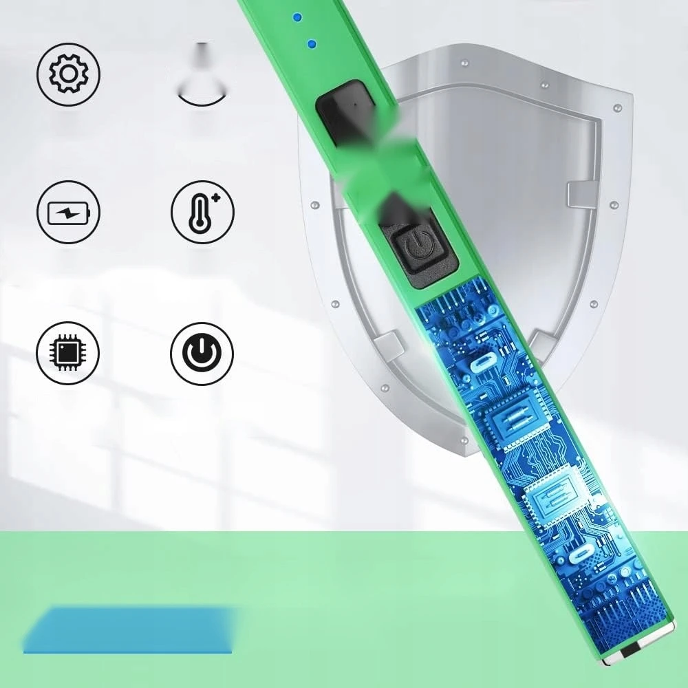 BEDEGIS USB ELEKTRINIS žiebtuvėlis PLASMA Žalias ATSparus vandeniui