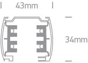 3 fazių paviršinis bėgelis, baltas, 3m, 40003/W