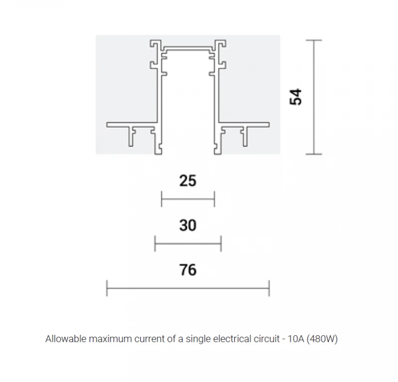3m užglaistomas magnetinės sistemos bėgelis SPECTRA LIGHTING INSIGHT, baltas
