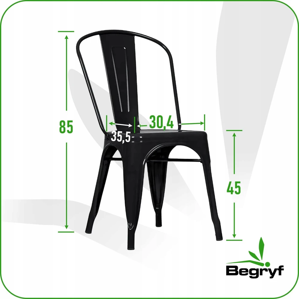 Begryf STIPRI retro juoda loft METAL sodo kėdė sodui terasoje arba balkone
