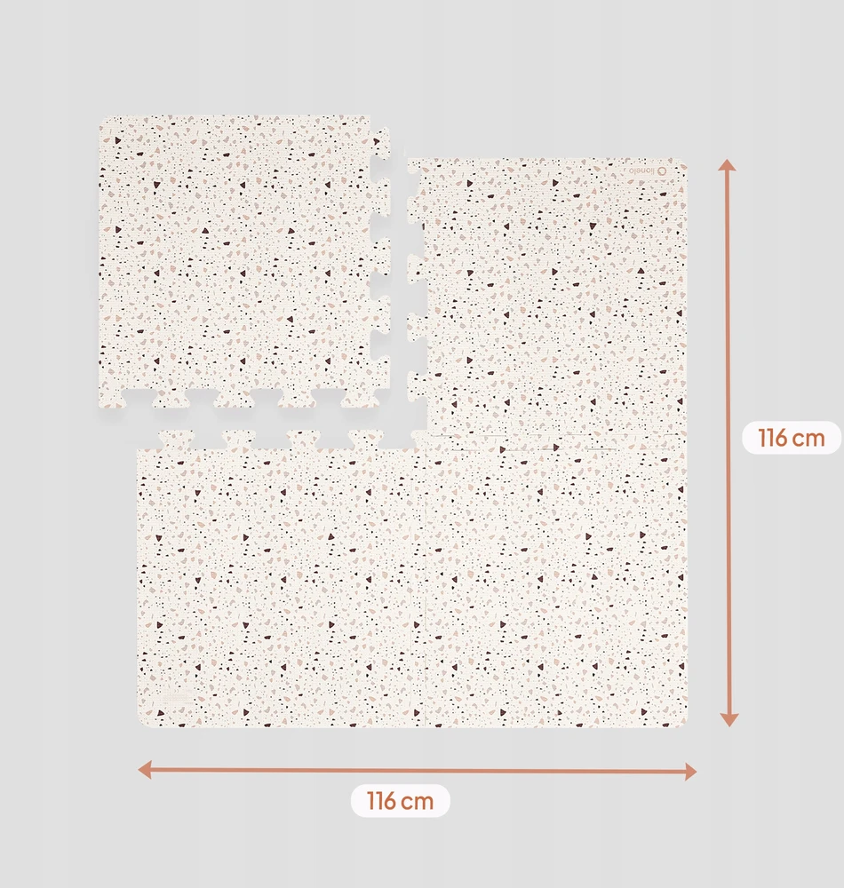 BEIGE Mokomasis porolono kilimėlis BE KVAPAS 173x116cm Lionelo Yoka