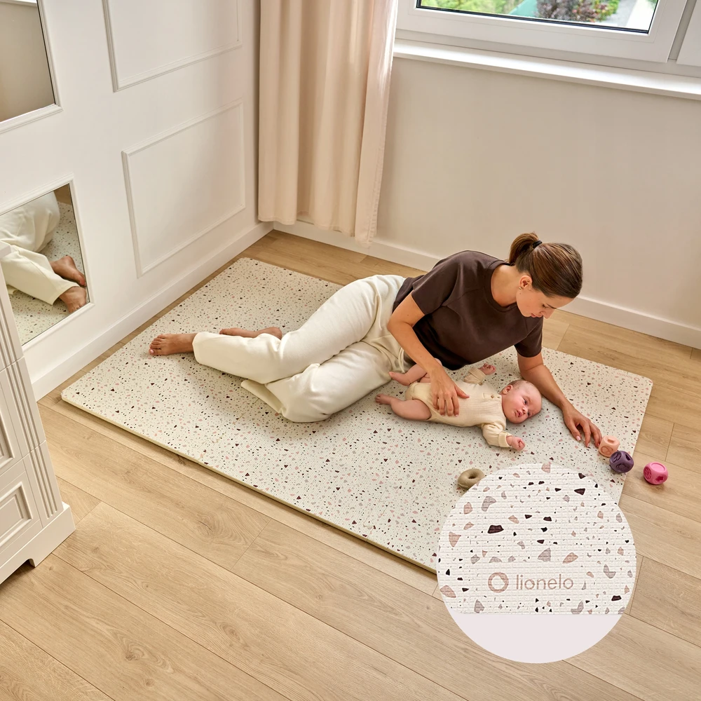 BEIGE Mokomasis porolono kilimėlis BE KVAPAS 173x116cm Lionelo Yoka