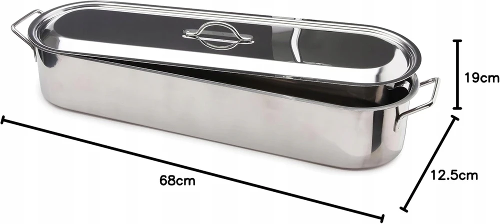 Beka nerūdijančio plieno žuvies kepimo indas 60 cm