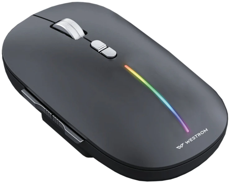 Tyli belaidė kelioninė pelė DELTACO, USB-C imtuvas, BT 5.1 dviguba jungtis / MS-813