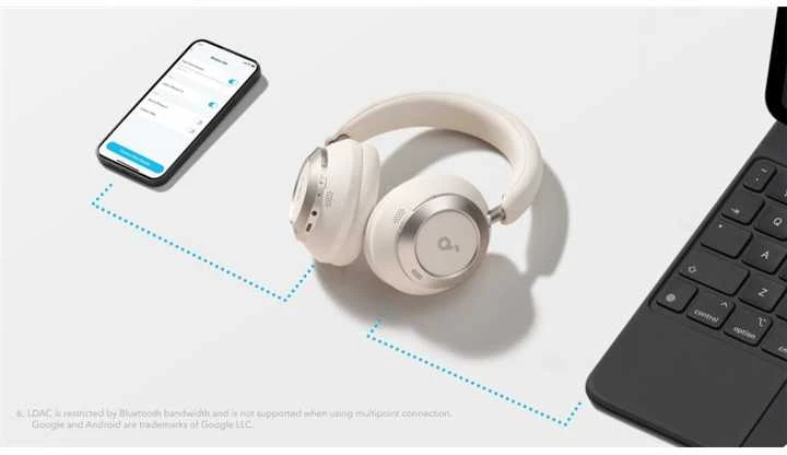 Ausinės Anker Soundcore Space One Pro, Baltos spalvos