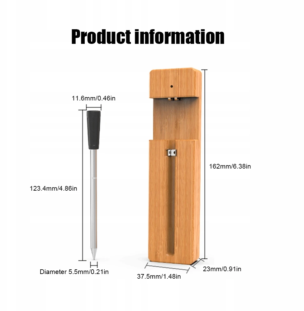 Bez Marki BELAIDIS MĖSOS TERMOMETRAS IŠMANUS VALDYMAS BLUETOOTH PROGRAMOJE
