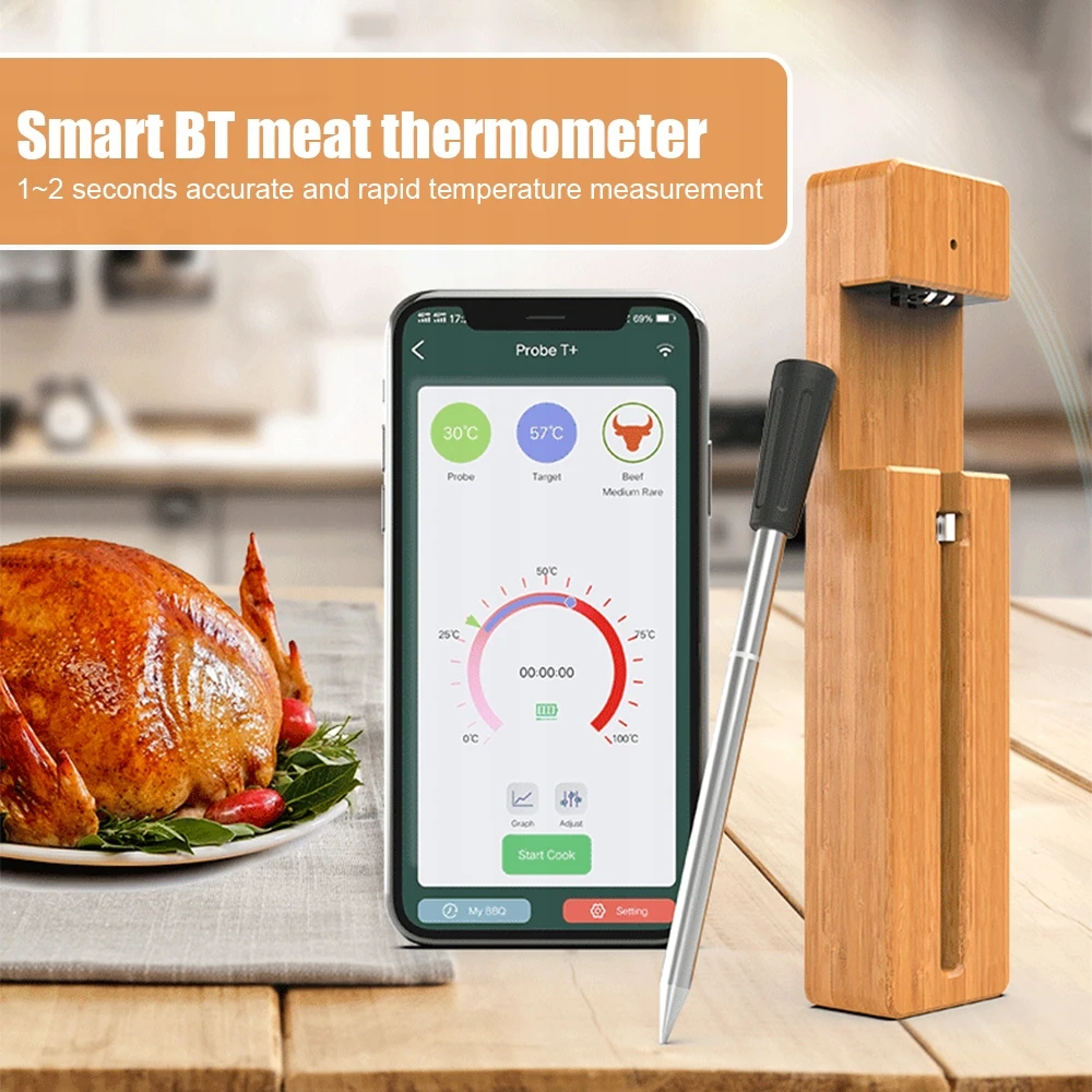 Bez Marki BELAIDIS MĖSOS TERMOMETRAS IŠMANUS VALDYMAS BLUETOOTH PROGRAMOJE