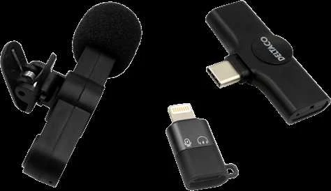 Belaidis vlogging mikrofonas DELTACO USB-C/Lightning, 1-pack / VLOG-100