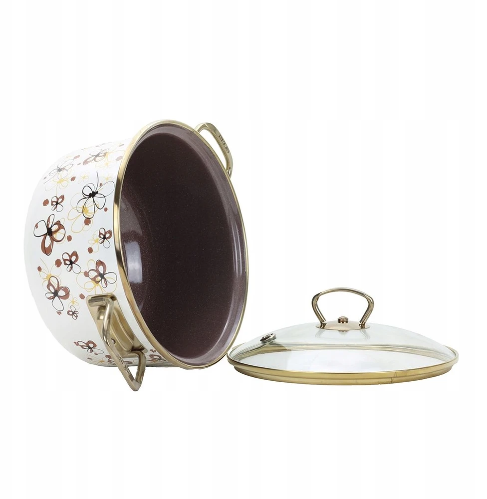 BELIS EMALINIS PUODAS SU DANGIU 5,5L 24CM KREMAS