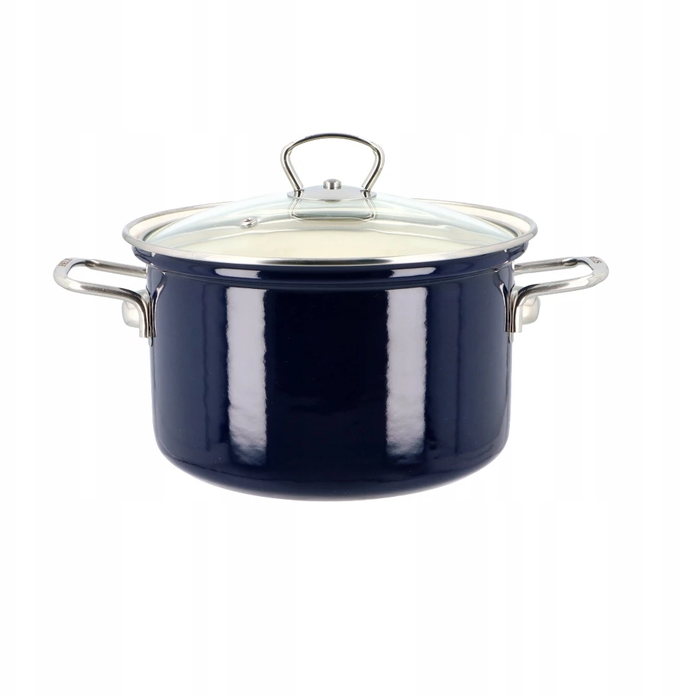 Belis emaliuotas Eco Ceramic puodas 2,6 l - 18 cm, tamsiai mėlynas - II kokybė