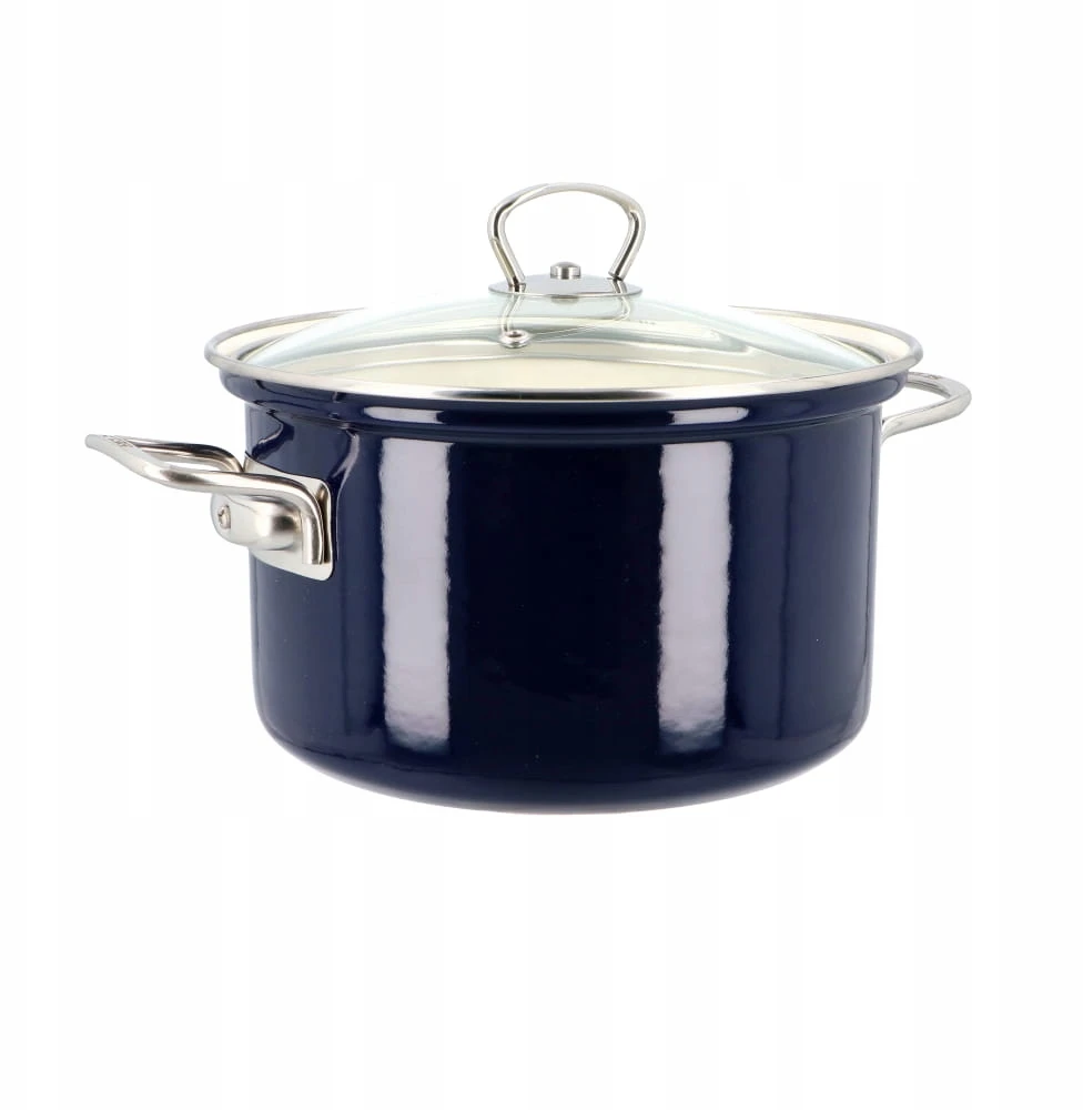 Belis emaliuotas Eco Ceramic puodas 2,6 l - 18 cm, tamsiai mėlynas - II kokybė