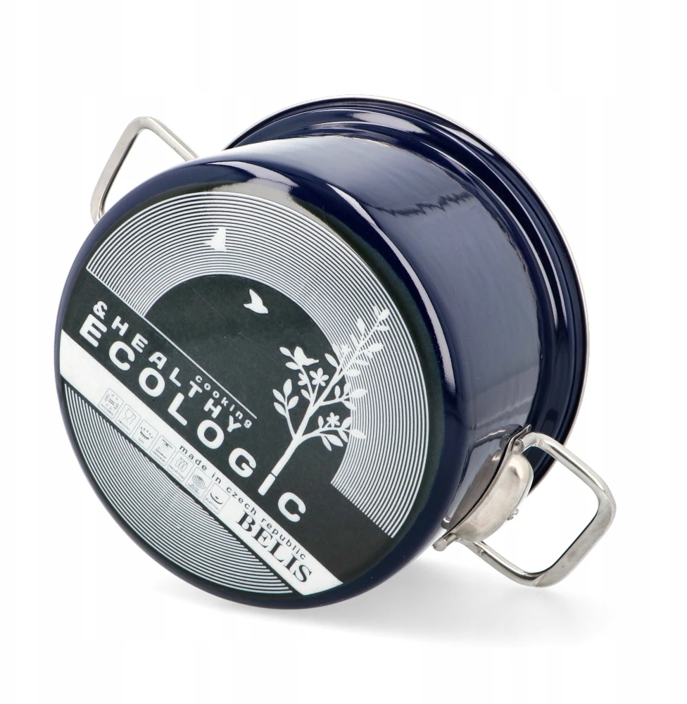 Belis emaliuotas Eco Ceramic puodas 2,6 l - 18 cm, tamsiai mėlynas - II kokybė