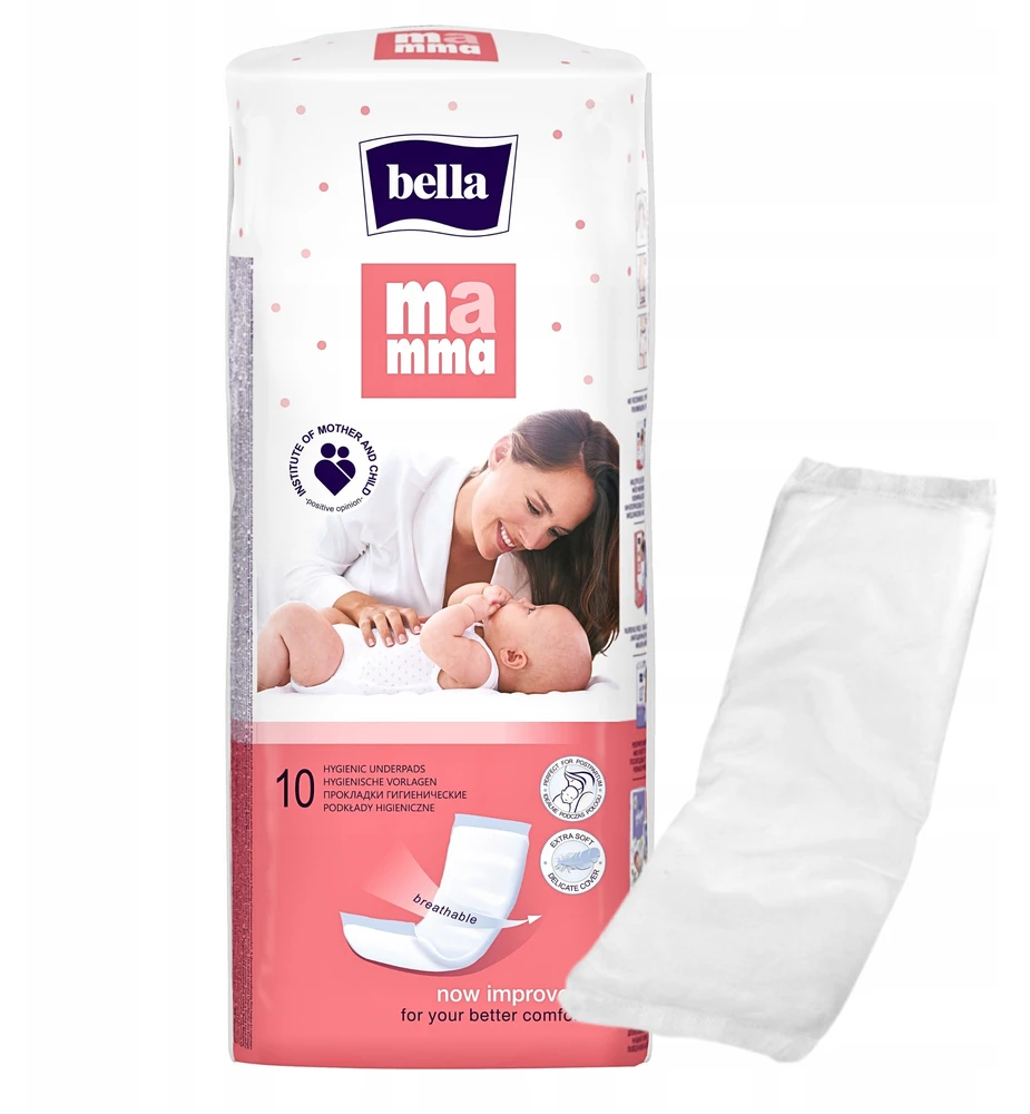 BELLA Motinystės įklotas MAMMA 34x11 cm su folija 10 vnt.