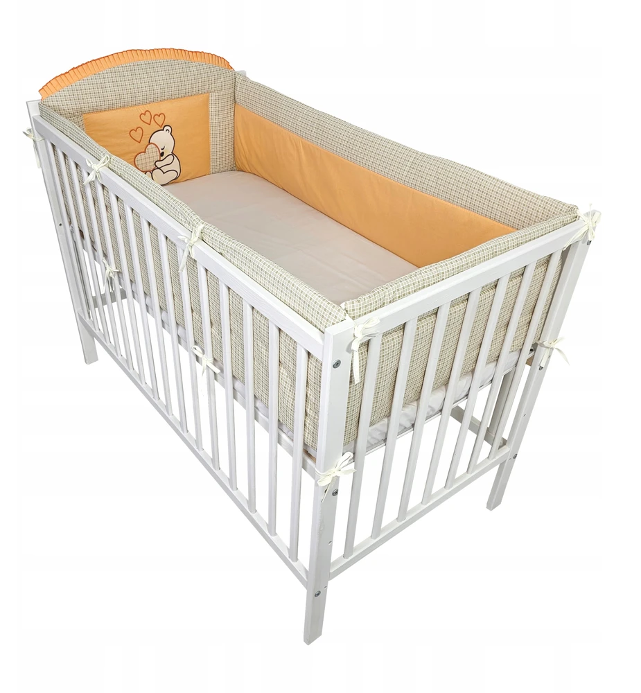 Bello Ochraniacz 420cm do łóżeczka 70x140 Serce Oranžinis