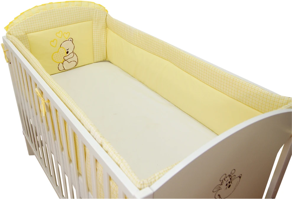 Bello Ochraniacz 420cm do łóżeczka 70x140 Serce Geltonas