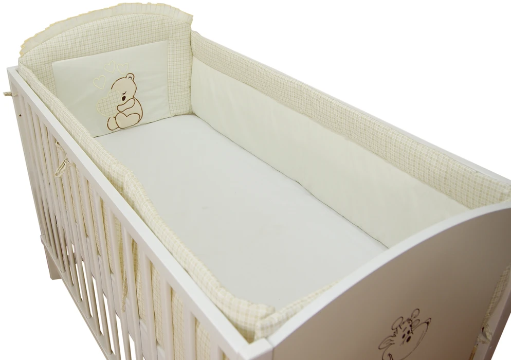 Bello Ochraniacz 420cm do łóżeczka 70x140 Serce ECRU