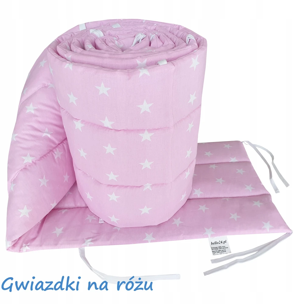 Bello Ochraniacz dookoła łóżeczka 360x30cm Gwiazdki Róż