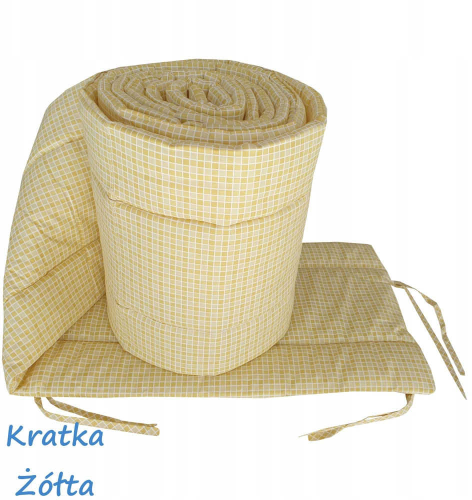 Bello Ochraniacz dookoła łóżeczka 360x30cm Geltonas Kratka