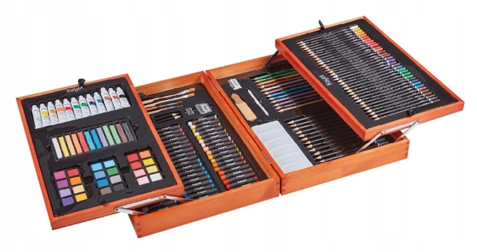 Beniamin KAYET meno reikmenys ARTISTIC SET medinis lagaminas 180 vnt.