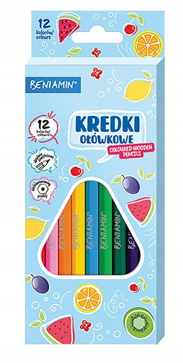 Beniamin pieštukiniai dažai, 12 spalvų