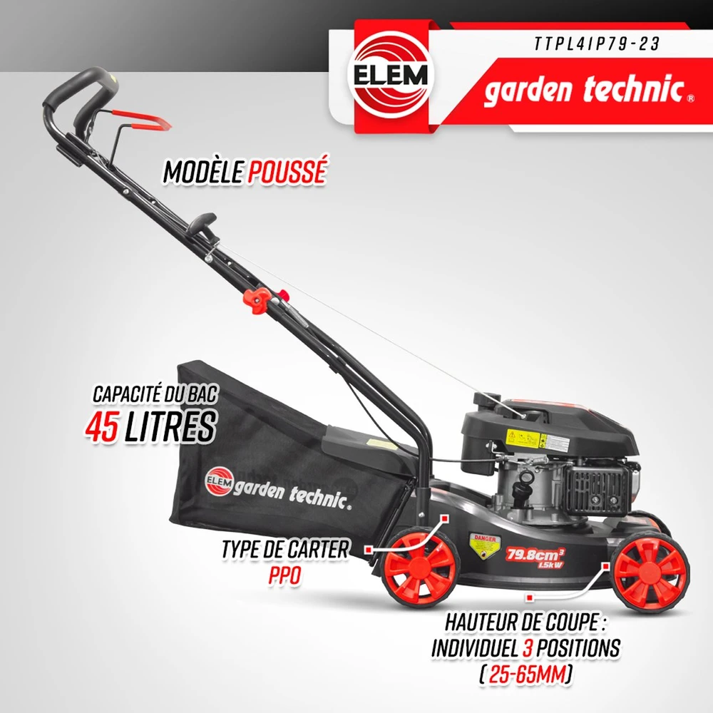 Stumiama benzininė vejapjovė Elem Garden Technic, 79 cc
