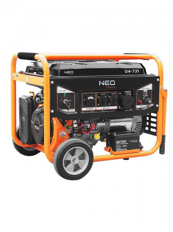 Benzininis elektros generatorius NEO TOOLS 6,0/6,5 kW (04-731)