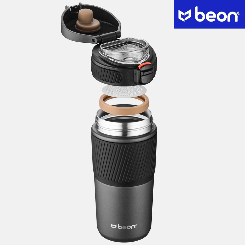 Beon TERMINIS PUODULIS KAVAI IR ARBATA AUTOMOBILIUI, SANTRAUKA, NESKLIDA, 450 ml