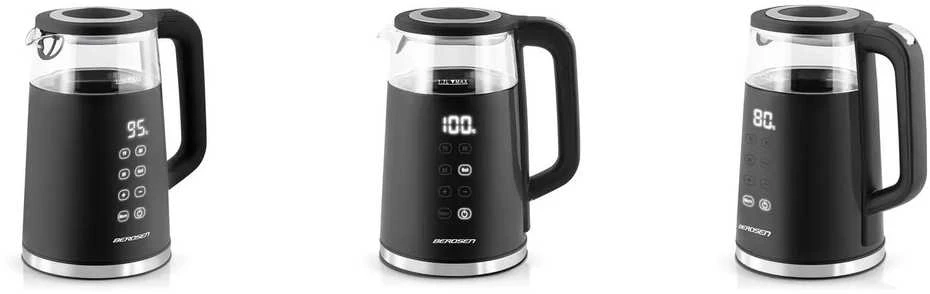 Berdsen BD-707 elektrinis virdulys 1,7 l su temperatūros valdymu ir jutikliniu ekranu, juodas