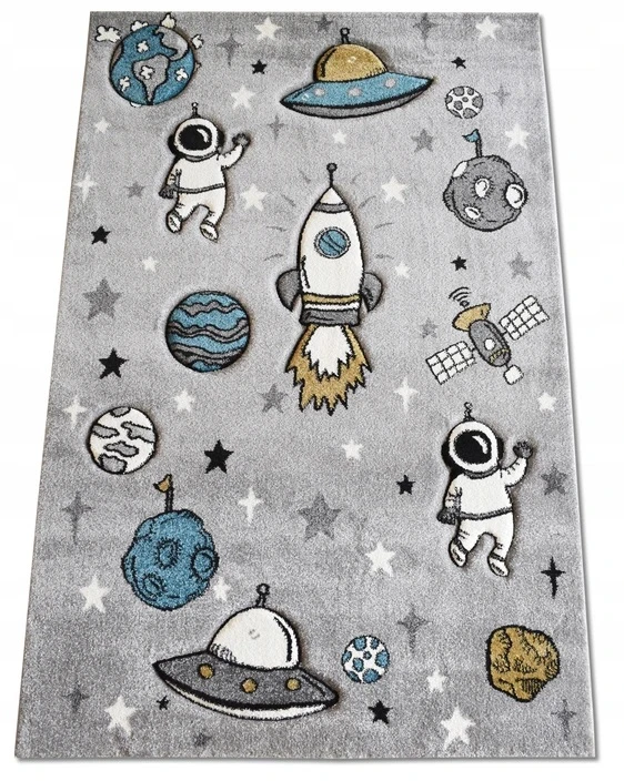 Berfin Vaikiškas kilimėlis Smart Kids 3D 140X190 SPACE PLANET ROCKET vaikui