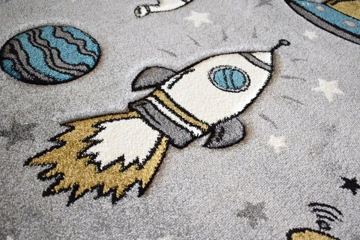 Berfin Vaikiškas kilimėlis Smart Kids 3D 140X190 SPACE PLANET ROCKET vaikui