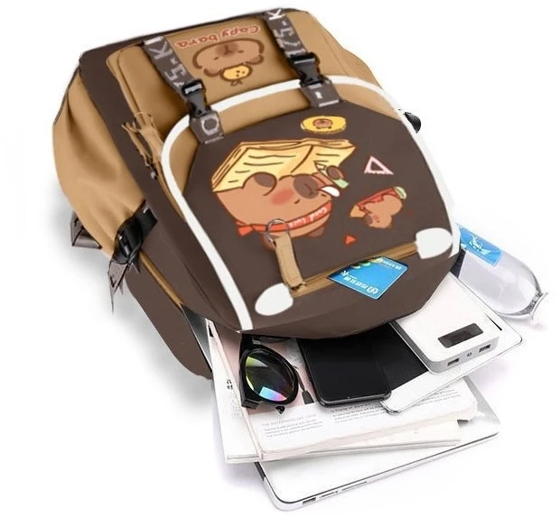 Bergens CAPIBARA BACKPACK SCHOOL MOKYKLOS MOKYKLOS MASKOTAS VAIKAMS FR. KAPIBARA