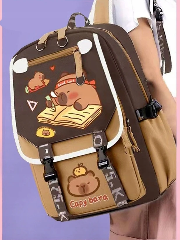 Bergens CAPIBARA BACKPACK SCHOOL MOKYKLOS MOKYKLOS MASKOTAS VAIKAMS FR. KAPIBARA