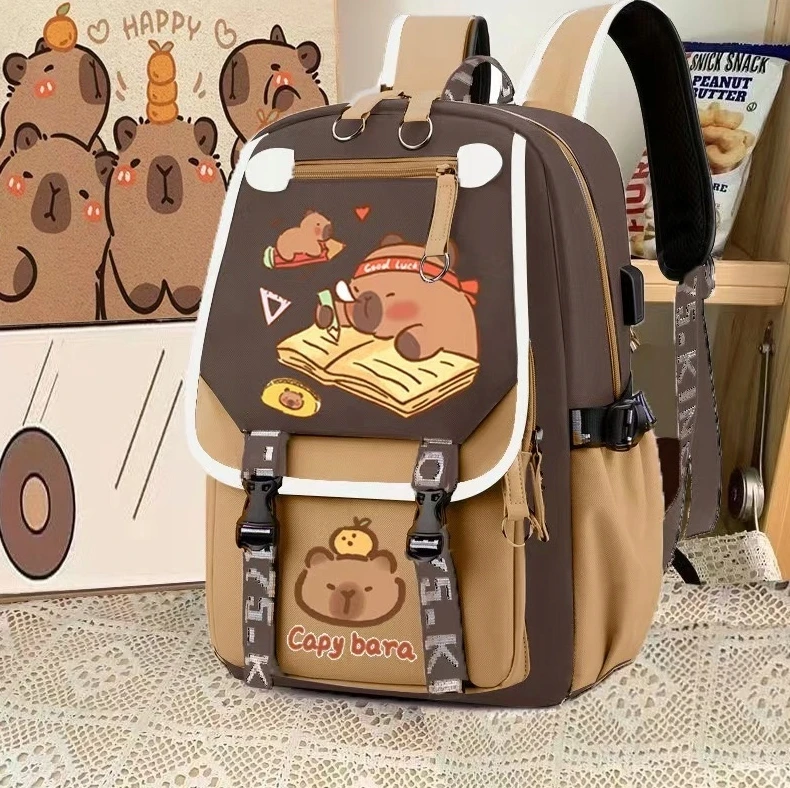 Bergens CAPIBARA BACKPACK SCHOOL MOKYKLOS MOKYKLOS MASKOTAS VAIKAMS FR. KAPIBARA
