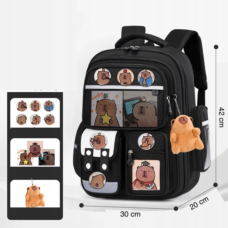 Bergens CAPYBARA BACKPACK MOKYKLINĖ KURIŠINĖ + TALISKO RAKTATIKAS VAIKAMS CZA CAPIBARA