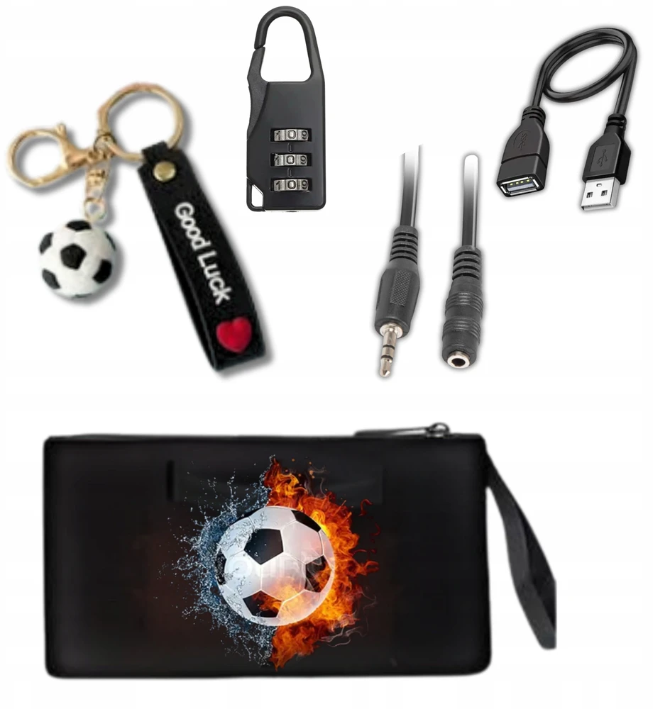 Bergens Vaikų kuprinė su Usb ir raktų dėklu, futbolo tema