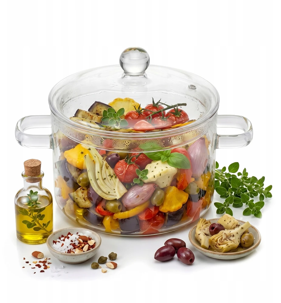 Bergman Stiklinis puodas 1,8l, karščiui atsparus, skaidrus, 16cm karščiui atsparus indas
