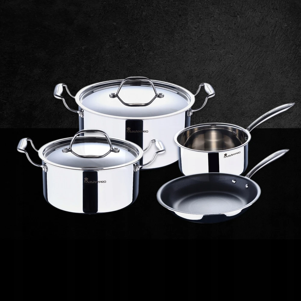 Bergner Puodų rinkinys, plieno 18/10 Masterpro Premium indukcinis