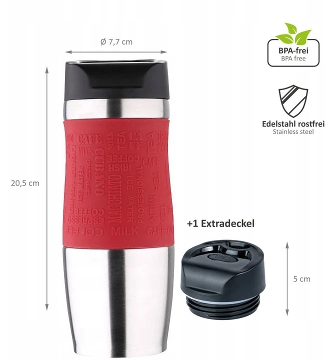 Bergner Termo puodelis 400ml TRAVEL žalias