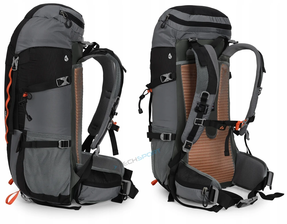 Bergson Magnor 40l: Talpus, lengvas, vėdinamas trekkingo kuprinė, juoda